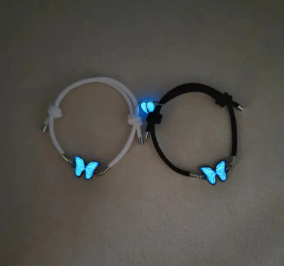 Glow-in-the-dark vlinder sieradenset