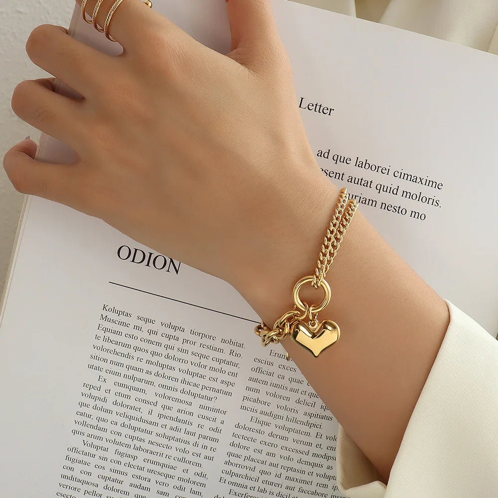 Metalen Hart Hanger Armband