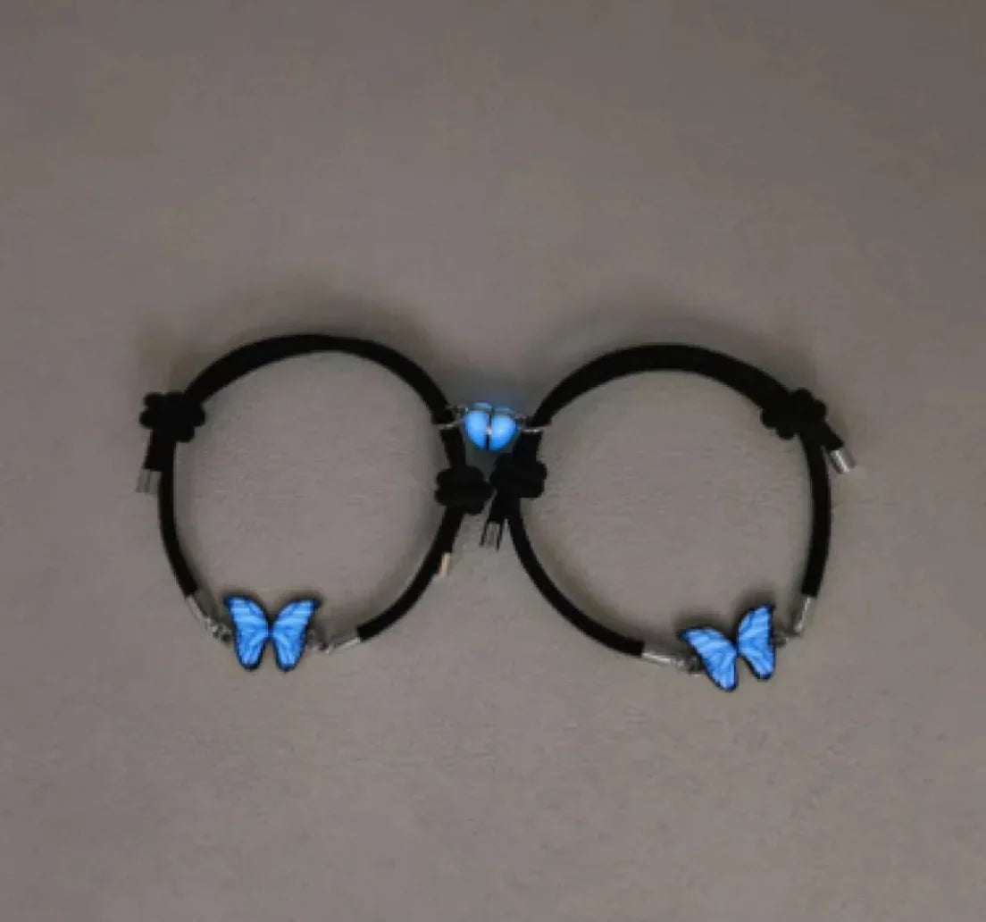 Glow-in-the-dark vlinder sieradenset