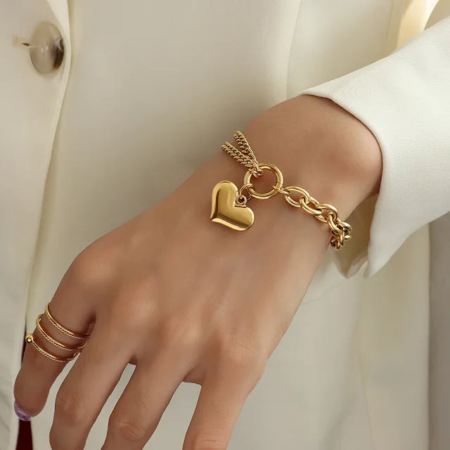 Metalen Hart Hanger Armband