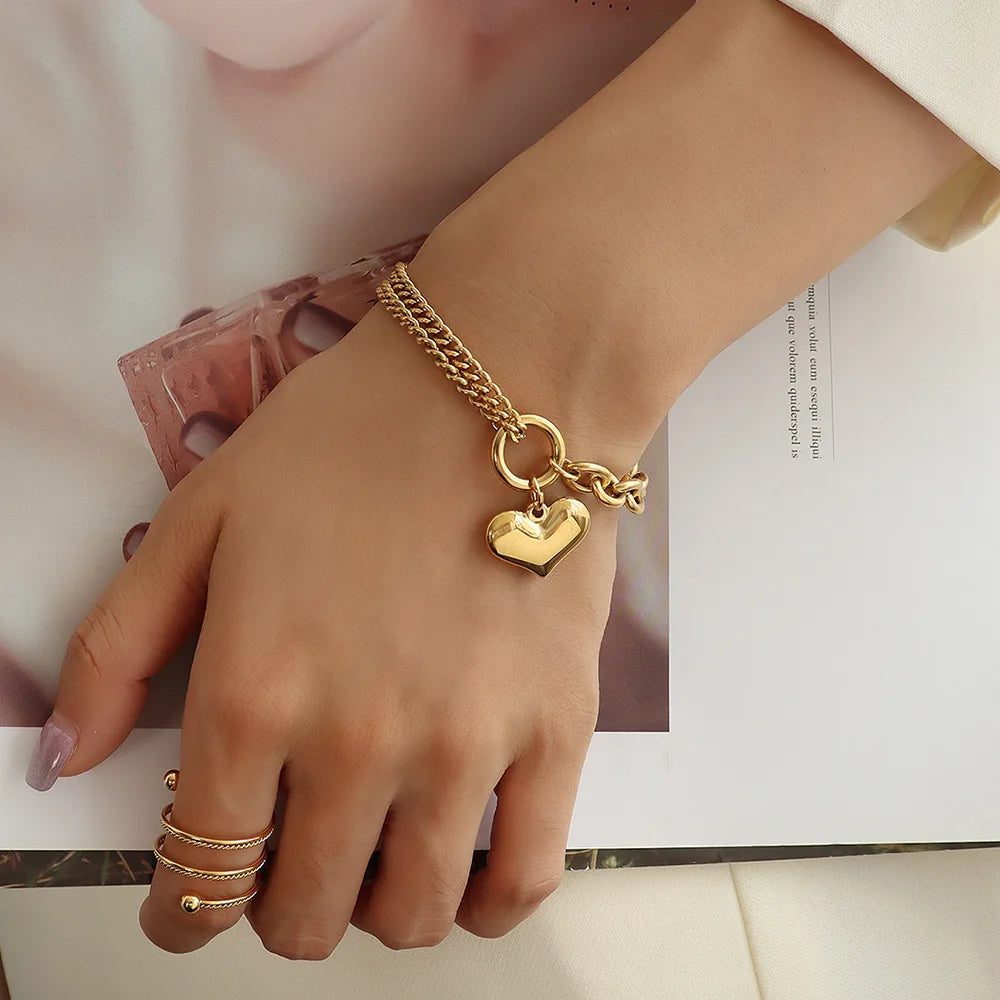 Metalen Hart Hanger Armband