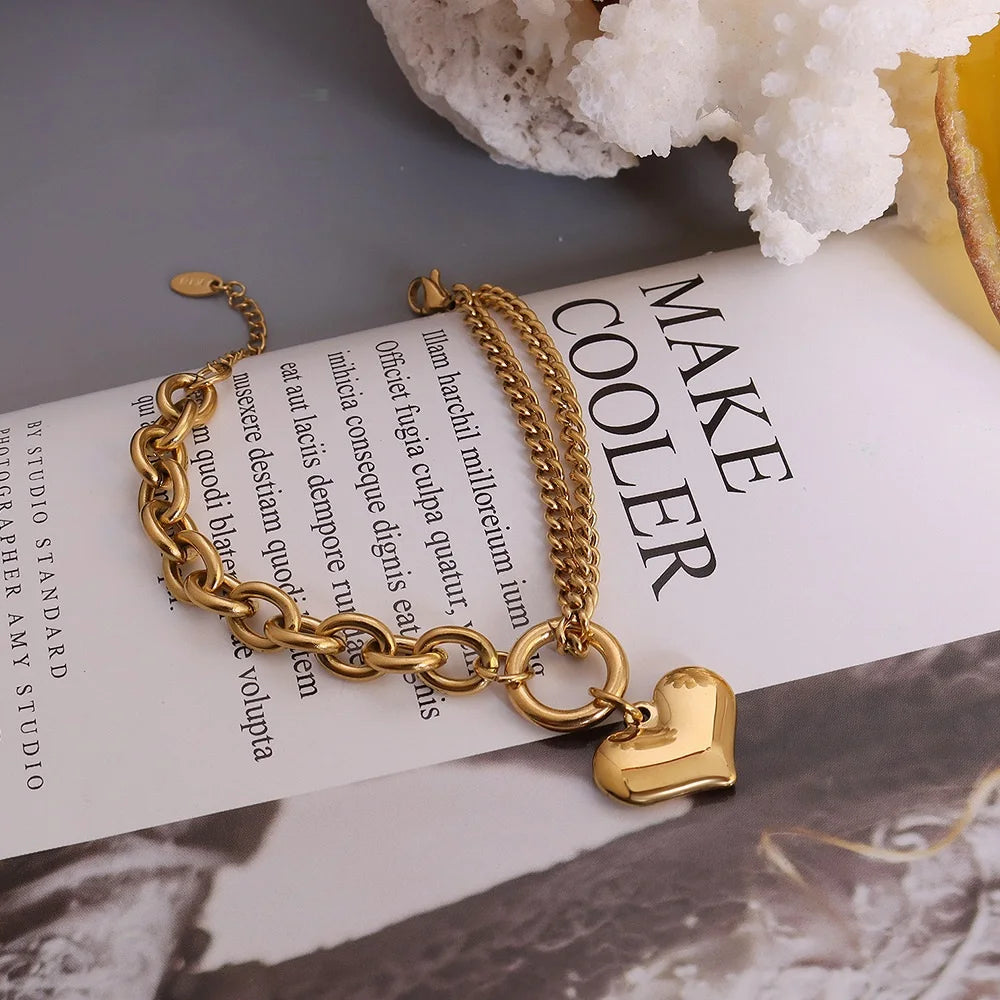 Metalen Hart Hanger Armband