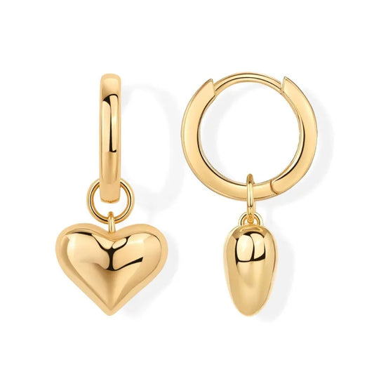 Damesoorbellen Liefdeshanger 14K